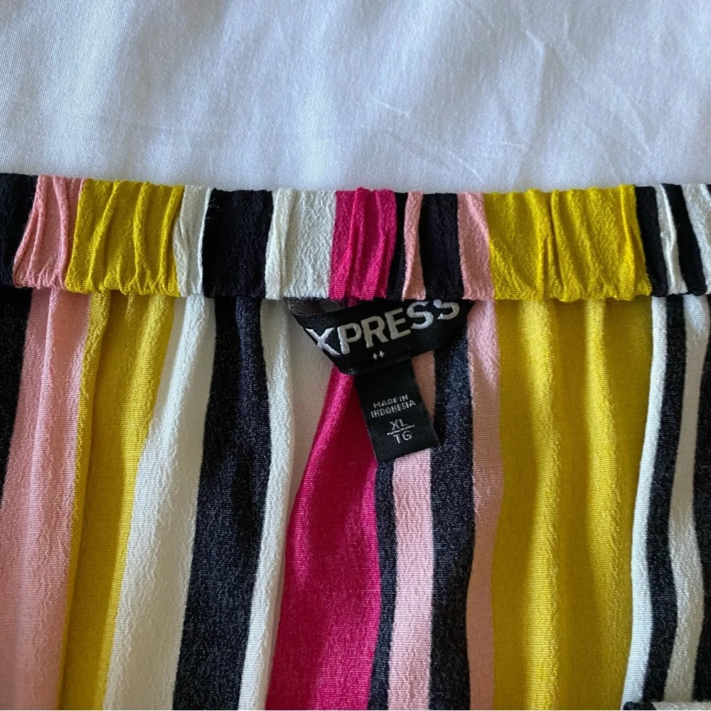 Express Rainbow Off Shoulder Ruffle Romper - Picture 5 of 6